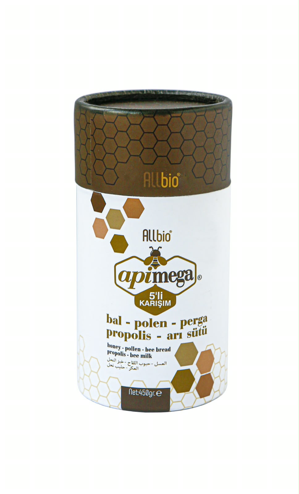 Allbio APIMEGA Miscela di Cinque Prodotti dell’Alveare 450 g