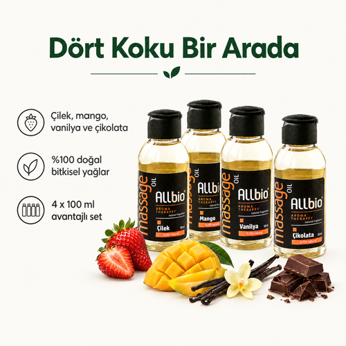 4lü Masaj Yağı - Dört Koku Bir Arada