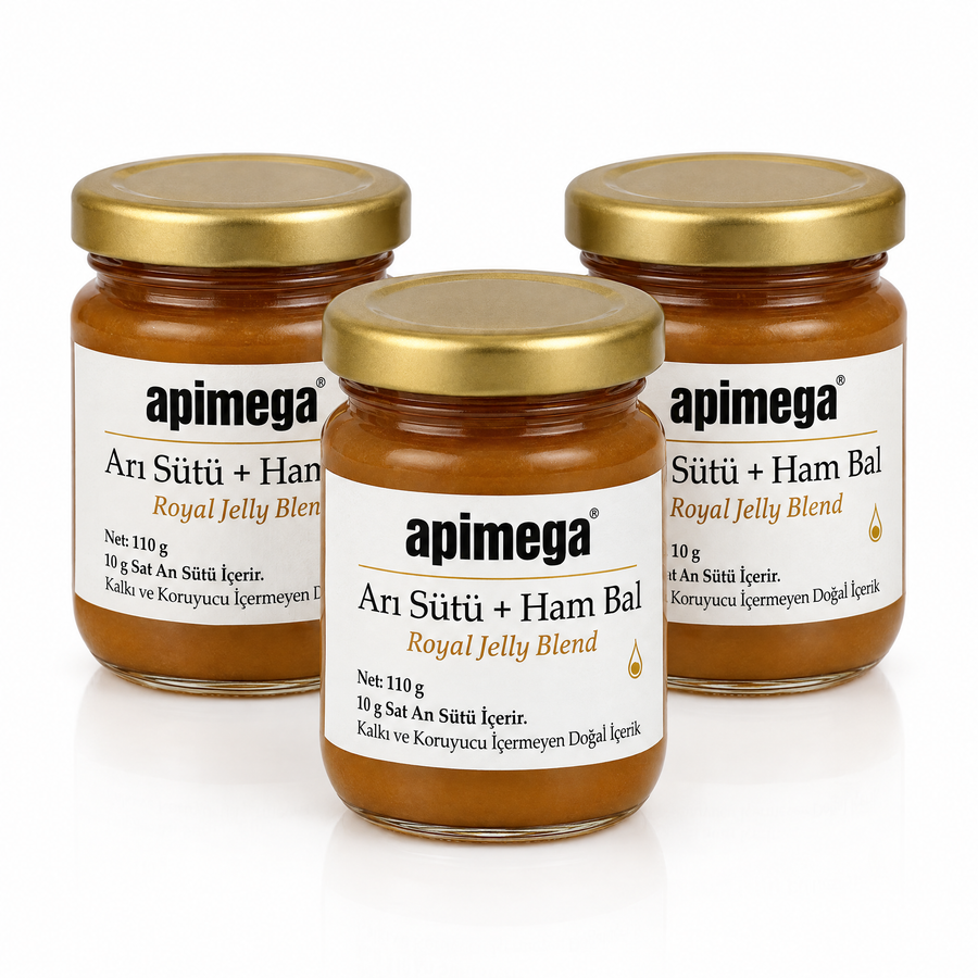 3lü Apimega Arı Sütü + Ham Bal