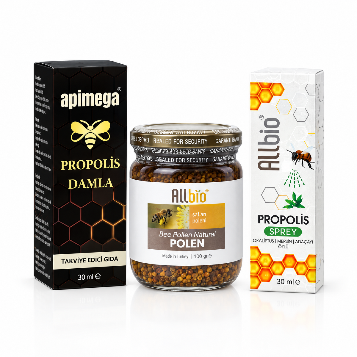 Pollen, Propolis Spray and Drops