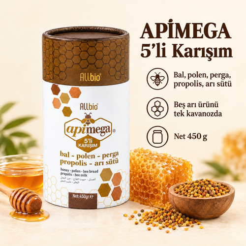 Allbio APIMEGA 5’li Karışım 450 g - Özellikler