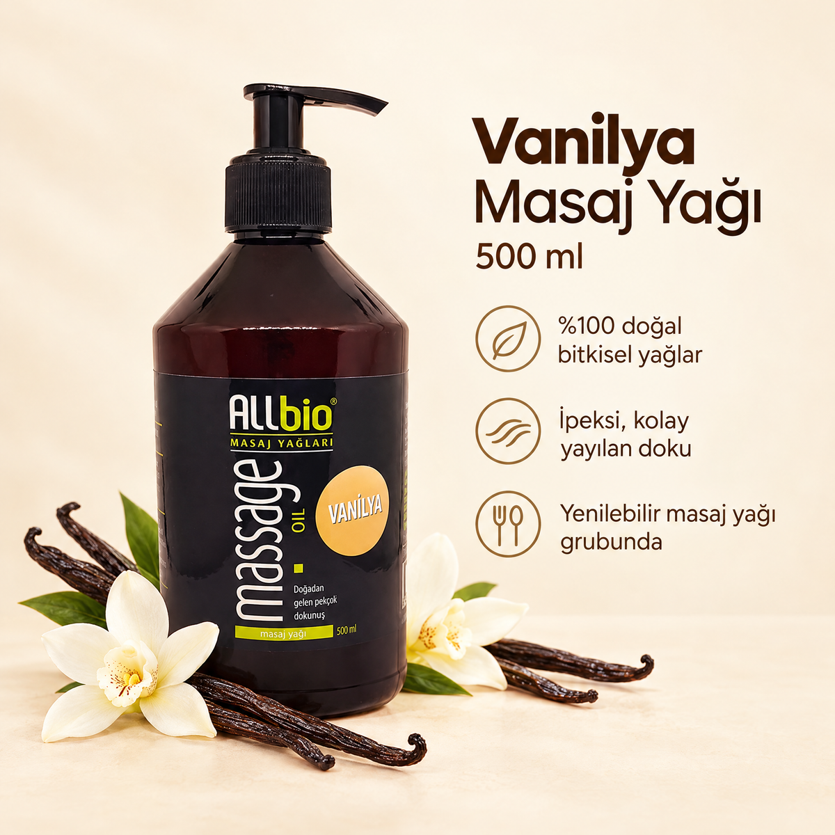 Masaj Yağı - Vanilya 500 ml - Özellikler